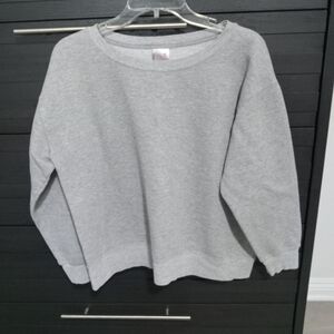Hanes Women's Light Gray Crew Neck Sweater